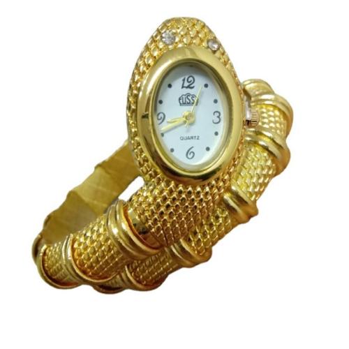 Zinc Alloy Bangle Watch, with Glass, Snake, plated, Chinese movement & for woman & with rhinestone Inner Approx 60mm [