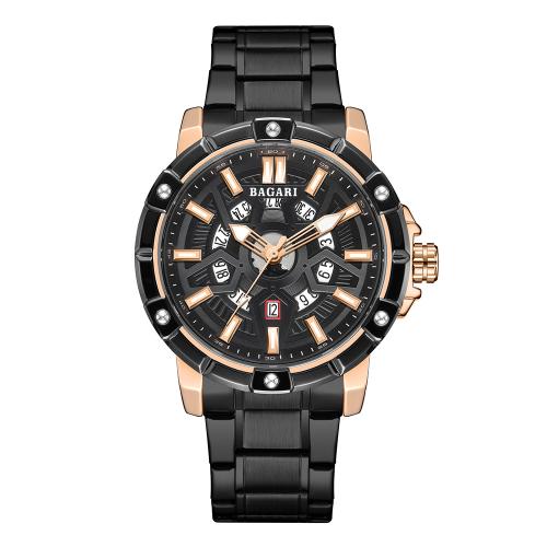 Zinc Alloy Watch Bracelet, with Glass & 304 Stainless Steel, Round, plated, Life water resistant & for man Approx 20-26 cm 