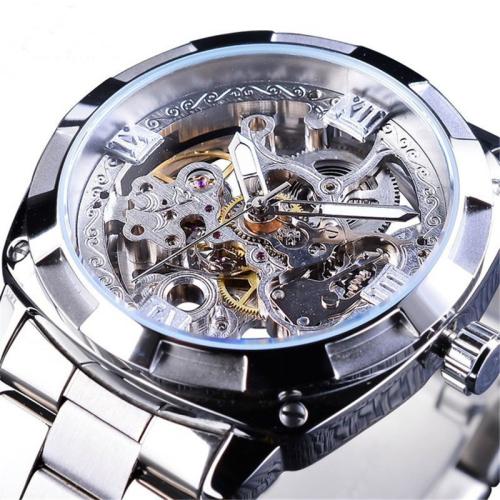 Zinc Alloy Watch Bracelet, with Glass & 304 Stainless Steel, Round, plated, Life water resistant & stem-winder & for man & luminated 