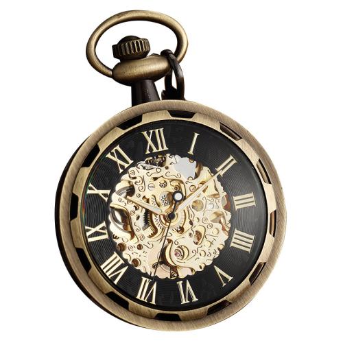 aleación de zinc Reloj de bolsillo, con Vidrio, Esférico, chapado, Resistente al agua de la vida & unisexo & vástago-devanadera, más colores para la opción, longitud:aproximado 37 cm, Vendido por UD[