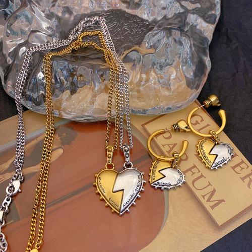 Brass Jewelry Set, with 5cm extender chain, fashion jewelry & for woman & two tone Approx 40 cm 