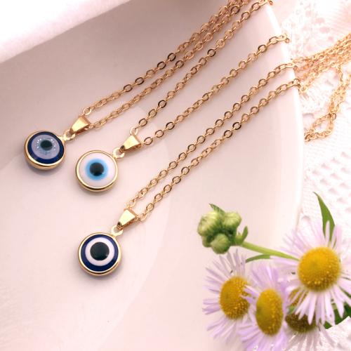 Evil Eye Jewelry Necklace, Zinc Alloy, fashion jewelry & for woman Approx 48 cm [