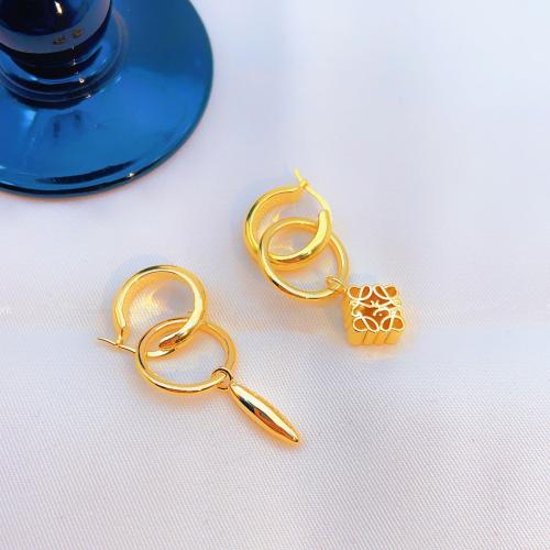 Asymmetric Earrings, Brass, fashion jewelry & for woman, golden, 51mm 