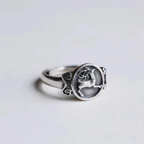 Zinc Alloy Finger Ring, fashion jewelry & for man, silver color, Inner diameter 17mm 