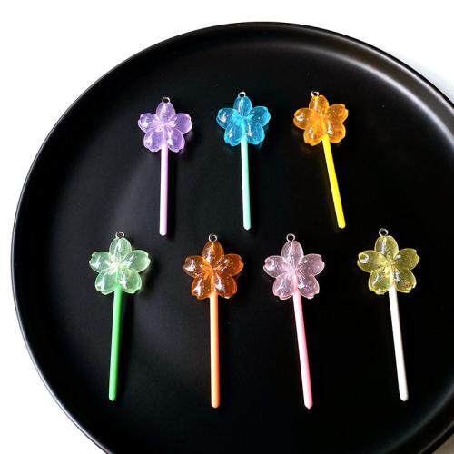 Imitation Food Resin Pendants, Flower, DIY 