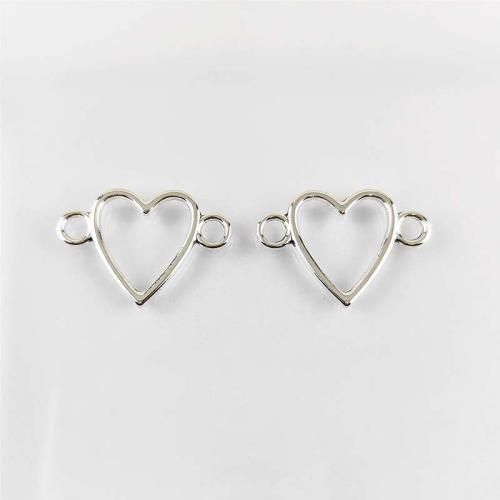 Zinc Alloy Charm Connector, Heart, antique silver color plated, DIY & 1/1 loop 