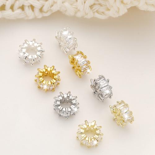 Cubic Zirconia Micro Pave Brass Beads, plated, DIY & micro pave cubic zirconia nickel, lead & cadmium free [