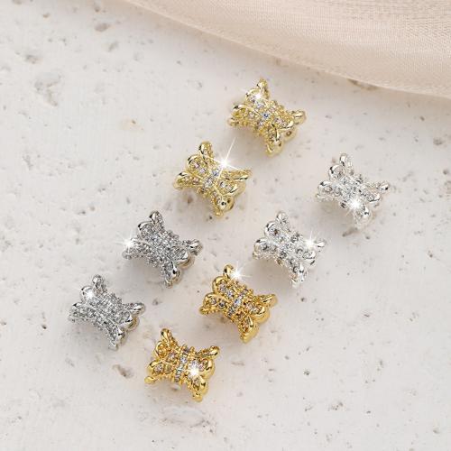 Cubic Zirconia Micro Pave Brass Beads, plated, DIY & micro pave cubic zirconia nickel, lead & cadmium free [