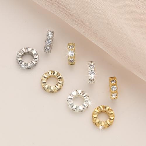 Cubic Zirconia Micro Pave Brass Beads, plated, DIY & micro pave cubic zirconia nickel, lead & cadmium free 