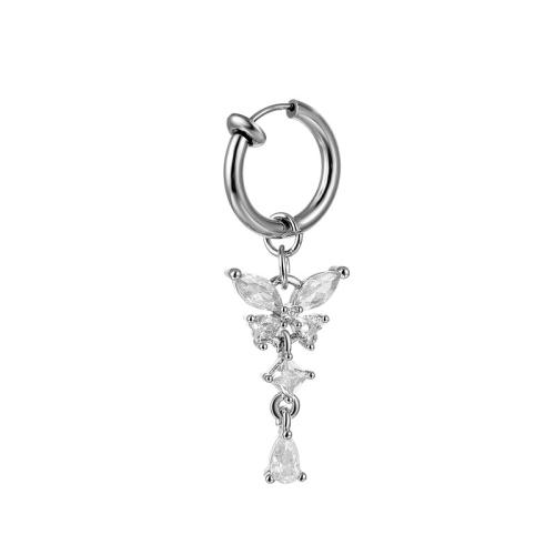 Brass Belly Ring, with 316 Stainless Steel, fashion jewelry & micro pave cubic zirconia & for woman, original color, 38mm 