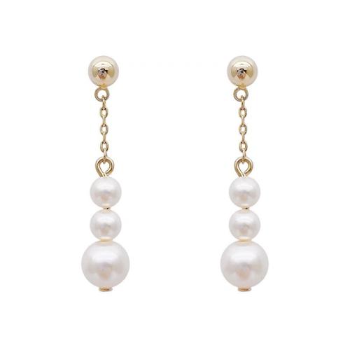 Plastic Pearl Zinc Alloy Earring, with Plastic Pearl, fashion jewelry & for woman, white 