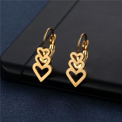 Stainless Steel Leverback Earring, 304 Stainless Steel, fashion jewelry & for woman & hollow, golden, 40mm 