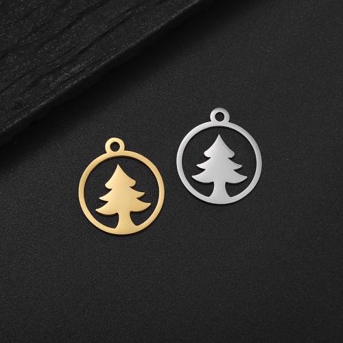 Stainless Steel Pendants, 304 Stainless Steel, Christmas Tree, Vacuum Ion Plating, DIY 