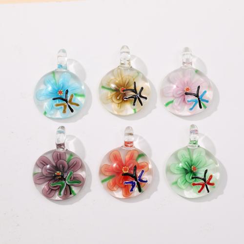 Pendentifs Murano fleur intérieur, chalumeau, DIY & modèles différents pour le choix, plus de couleurs à choisir Vendu par sac[