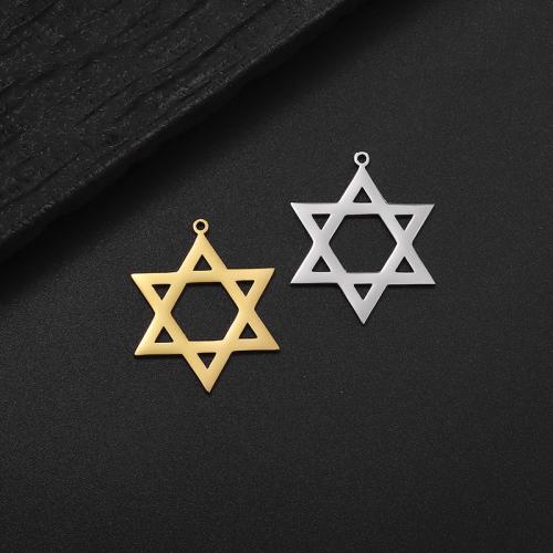 Stainless Steel Pendants, 304 Stainless Steel, Hexagram, Vacuum Ion Plating, DIY 