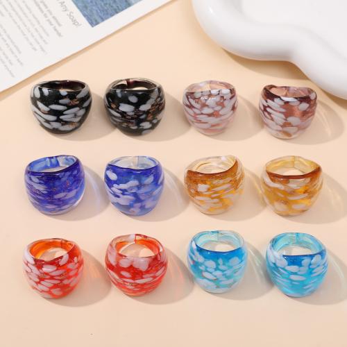 Anillos de Cristal de Murano, Joyería & unisexo, más colores para la opción, 25mm, diámetro interior:aproximado 18mm, 12PCs/Bolsa, Vendido por Bolsa[