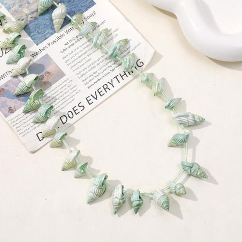 Dyed Shell Beads, Conch, DIY, green 