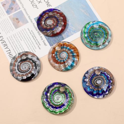 Lampwork Pendants, Round, DIY 41mm 