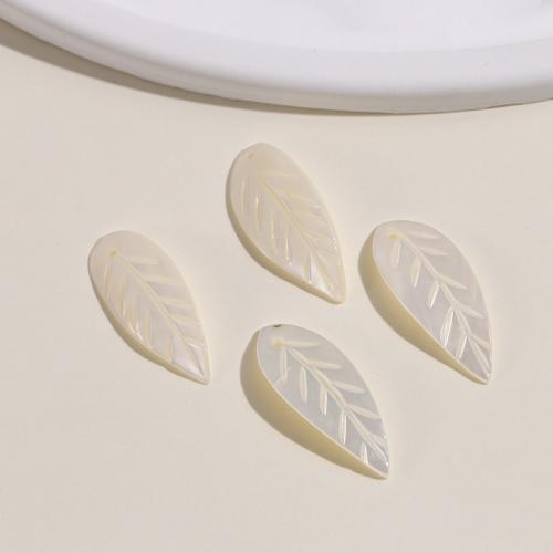 White Shell Pendants, White Lip Shell, Leaf, polished, DIY, white 