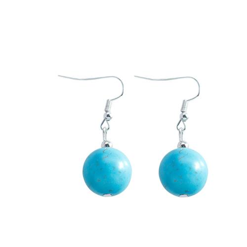 Turquoise Zinc Alloy Earring, with turquoise, fashion jewelry & for woman 