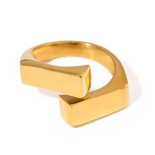 Edelstahl Fingerring, 304 Edelstahl, Modeschmuck & für Frau, goldfarben, verkauft von PC