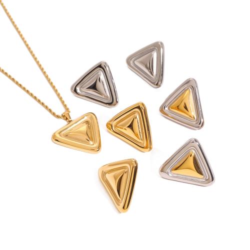 Fashion Stainless Steel Jewelry Sets, 304 Stainless Steel, Triangle, plated, fashion jewelry & for woman 