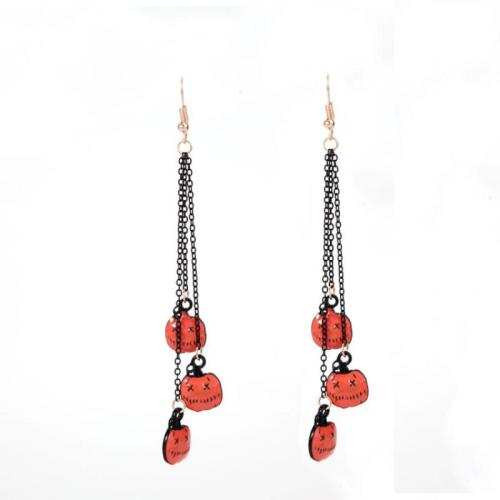 aleación de zinc Pendientes con Colgantes, Diseño de Halloween & para mujer & esmalte, 130x80x45mm, Vendido por Par