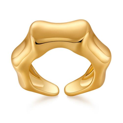 Brass Finger Ring, plated, Unisex golden 