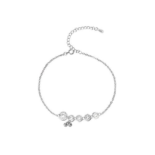 Мода ювелирные изделия anklet, Серебро 925 пробы, с 3cm наполнитель цепи, Женский, платиновый цвет, длина:Приблизительно 19 см, продается PC