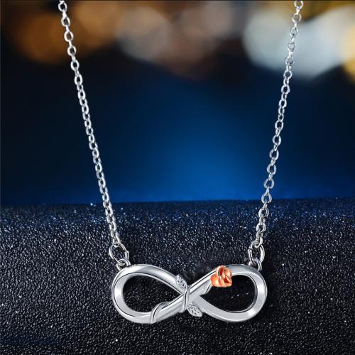 Fashion Zinc Alloy Jewelry Sets, bracelet & necklace, Infinity, plated & for woman 