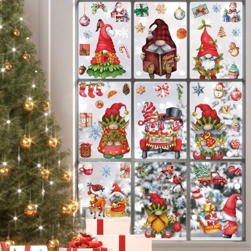 PVC Kunststoff Weihnachten Wand Kleber, mit Papier, Cartoon, Drucken, wasserdicht & doppelseitig, 200x300mm, verkauft von setzen