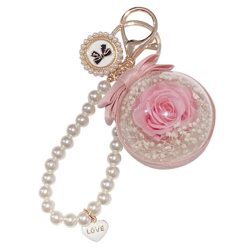 Plastic Key Chain, Zinc Alloy, with Cloth & Plastic Pearl, for woman 90mm 