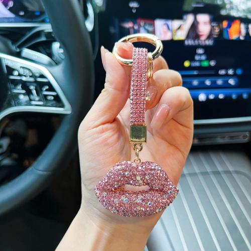 L'argile Pendentif Bag, avec alliage de zinc, lèvre, multifonctionnel & pour femme & avec strass, plus de couleurs à choisir, 130mm, Vendu par PC