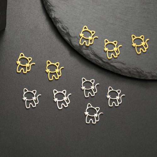 Stainless Steel Animal Pendants, 304 Stainless Steel, Cat, DIY 