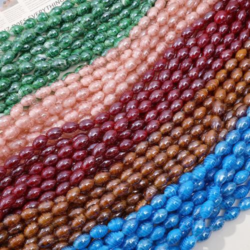 Abalorios de Cristal de Murano con Interior Trenzado, Óvalo, Bricolaje, más colores para la opción, 18x11mm, aproximado 100PCs/Bolsa, Vendido por Bolsa