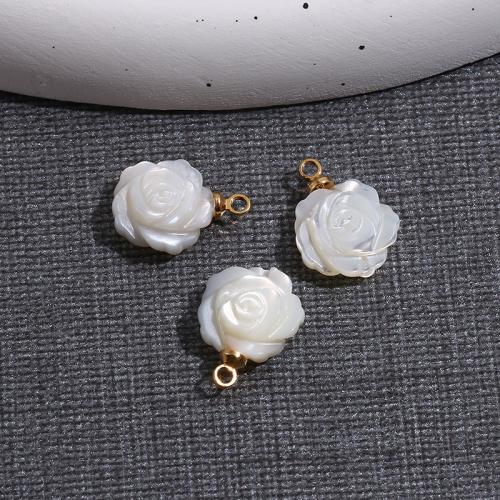 Pendentifs de coquillage naturel, Haut Coque, Rose, DIY, blanc Vendu par PC