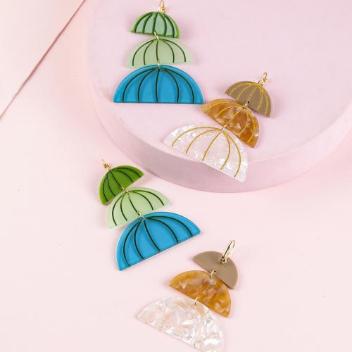 Acrylic Drop Earring, Zinc Alloy, with Acetate, plated, fashion jewelry 