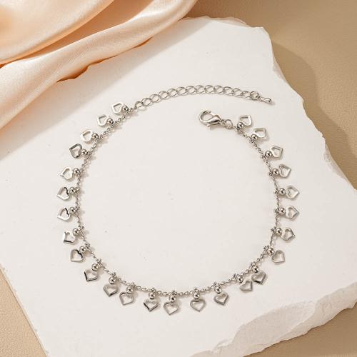 Brass Anklet, with 5cm extender chain, plated, fashion jewelry cm 