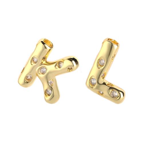 Colgante de Micro Pavé de Zirconía Cúbica, metal, chapado, Bricolaje & diferentes estilos para la opción & micro arcilla de zirconia cúbica, dorado, Vendido por UD