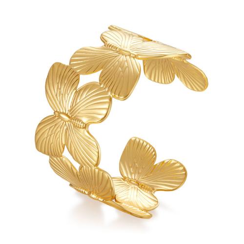 Brass Cuff Bangle, plated, for woman, golden 