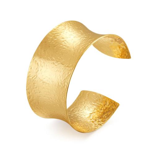 Brass Cuff Bangle, plated, for woman, golden 