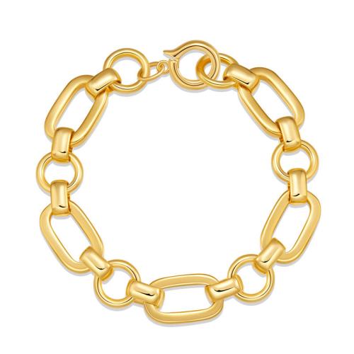 Brass Bracelets, plated, for woman, golden 