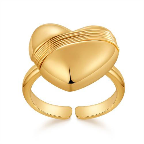 Brass Finger Ring, plated, for woman, golden 