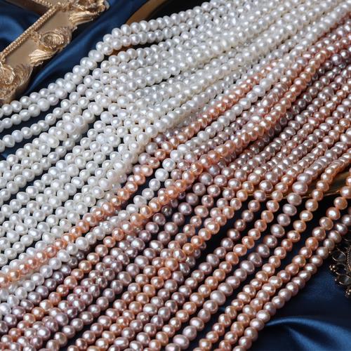 Natural Freshwater Pearl Loose Beads, Oval, DIY 5mm Approx 37 cm 