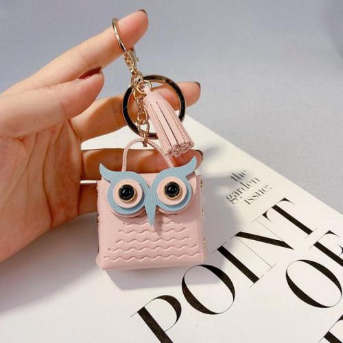 Leather Key Chains, Zinc Alloy, with PU Leather, multifunctional & for woman 