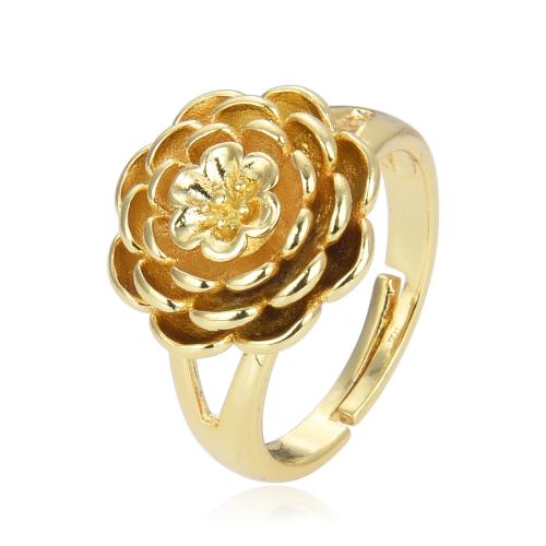 Brass Finger Ring, Flower, fashion jewelry & for woman 