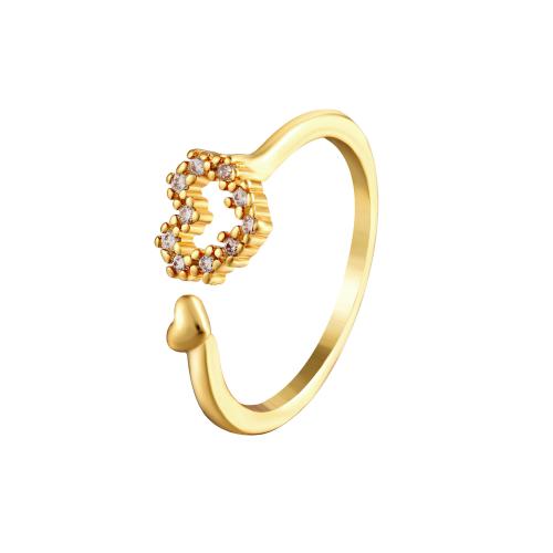 Zircon pavent l'anneau en laiton de doigt, bijoux de mode & pavé de micro zircon & pour femme, plus de couleurs à choisir, Vendu par PC[