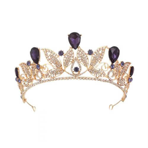 Bridal Tiaras, Zinc Alloy, with Crystal, fashion jewelry & for woman 