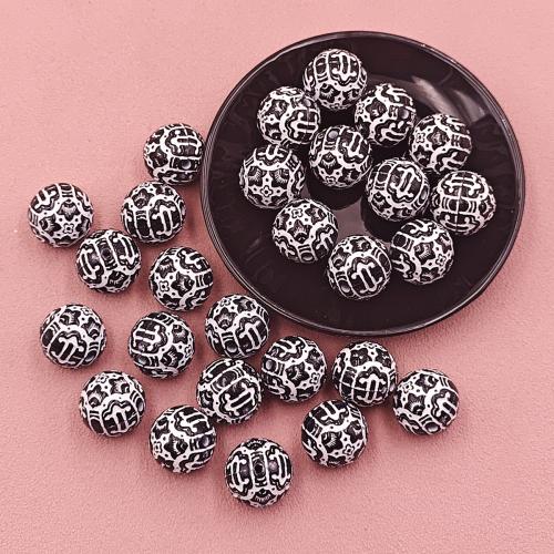 Acrylic Jewelry Beads, Round, DIY, black [