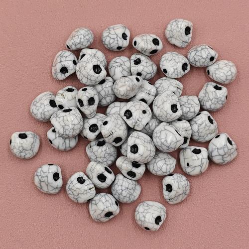 Granos de acrílicos de imitación de piedras preciosas, Acrílico, Calavera, Bricolaje, Blanco, 750PCs/Bolsa, Vendido por Bolsa